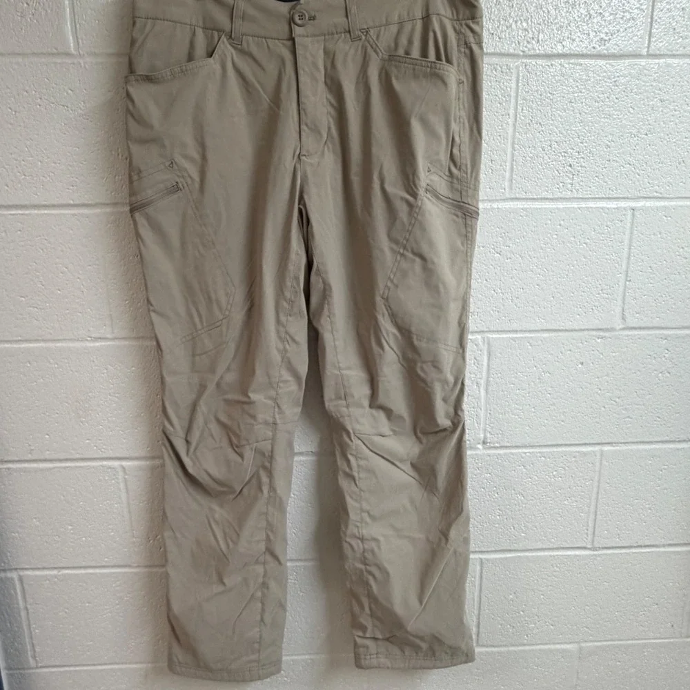 Eddie Bauer Mens First Ascent Guide Cargo Fleece Lined Pants 36x31 Tan Hiking